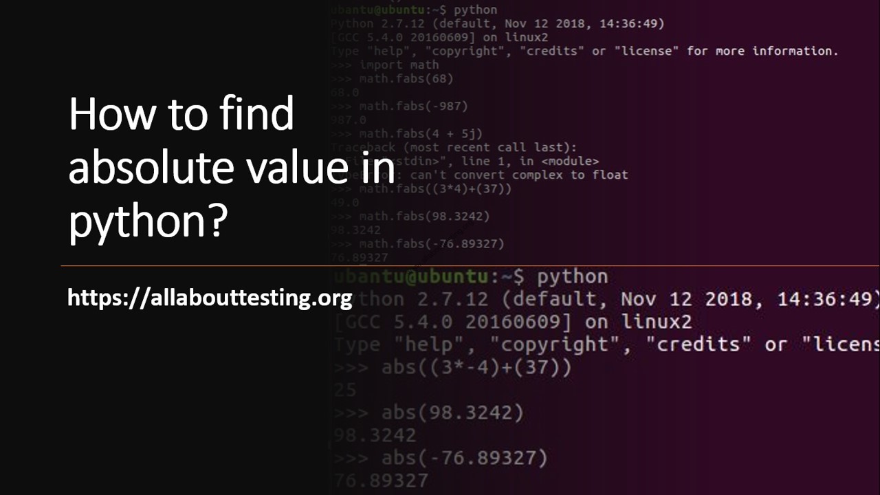 How To Find Absolute Value In Python All About Testing