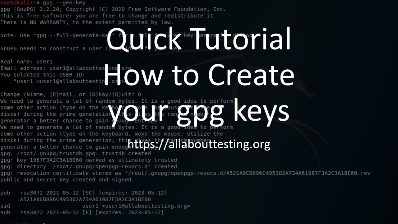Create Gpg Keys All About Testing