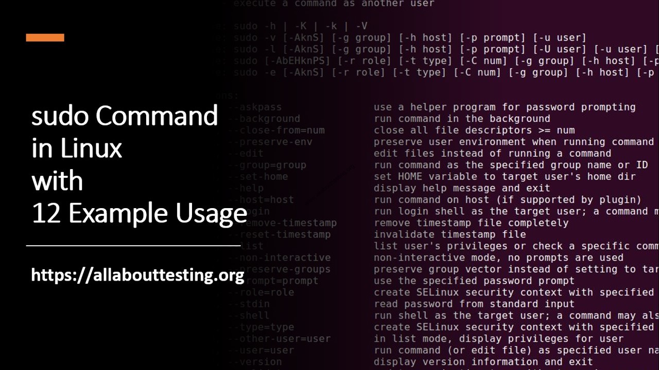 sudo Command in Linux with 12 Example Usage  All About Testing