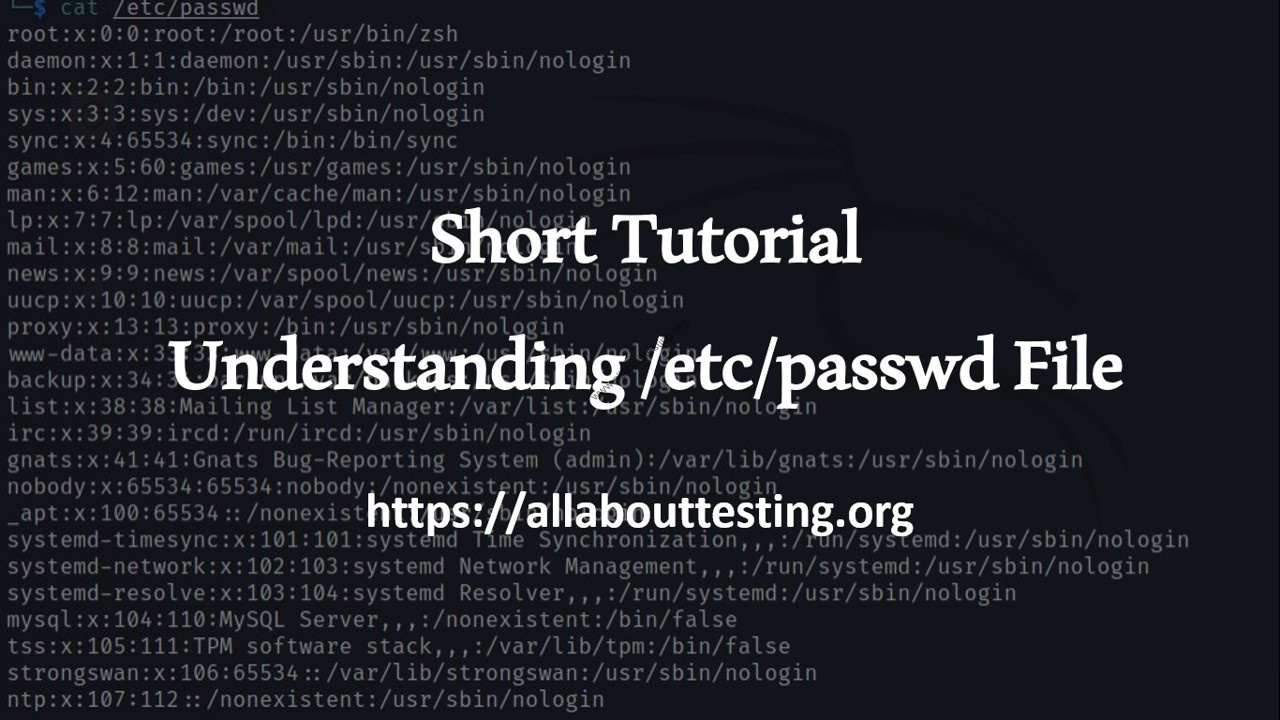 Short Tutorial: Understanding /etc/passwd File – All About Testing